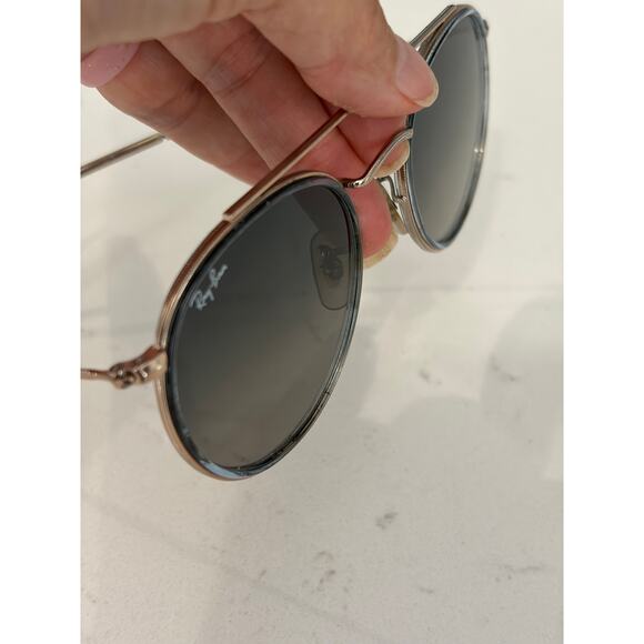 Ray Ban Aviator metal double bridge round sunglasses RB3647N streetwear main image 10
